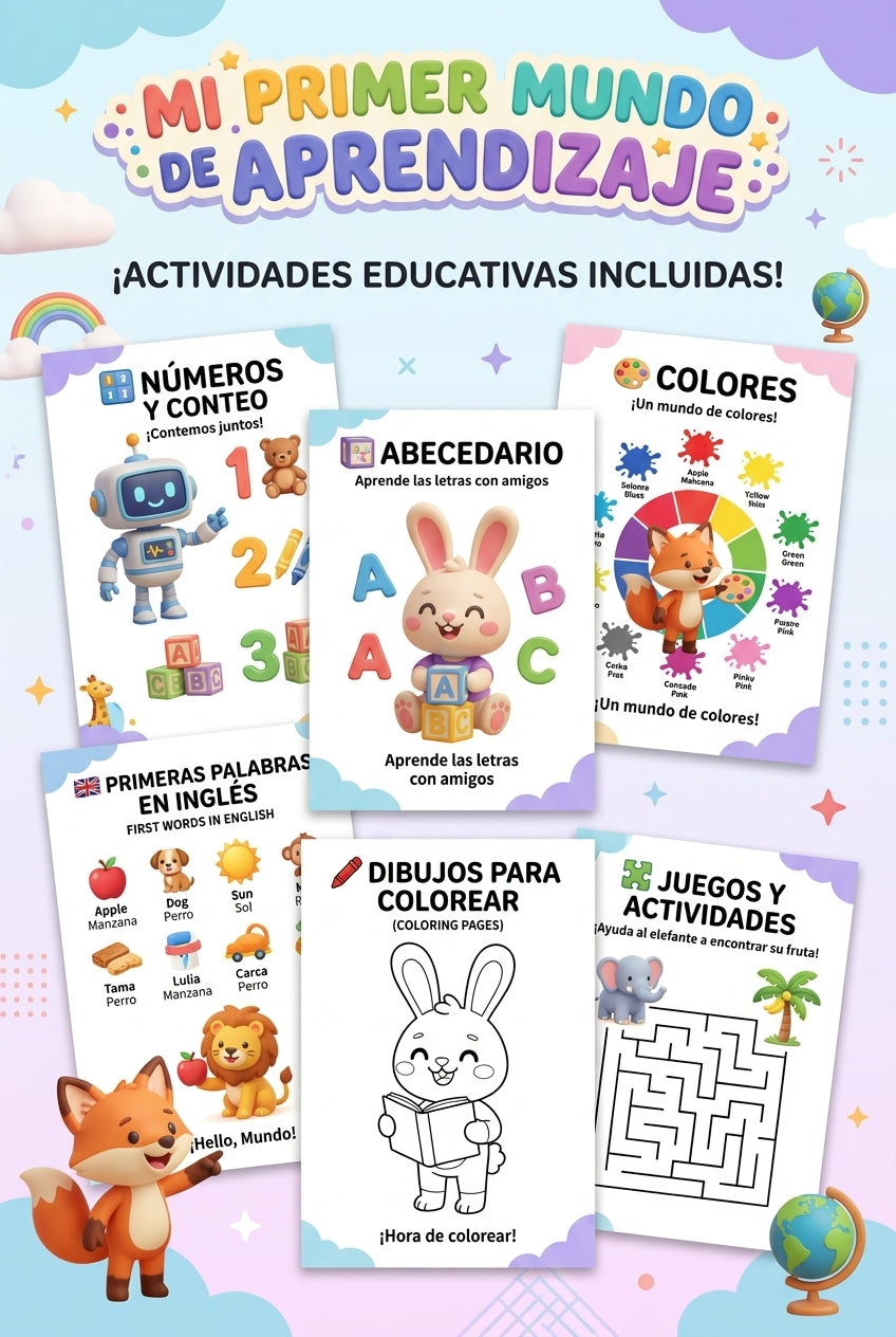 Mi primer mundo de aprendizaje 🌈 + Bonos 🎁 + App interactiva 🎮
